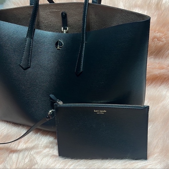 GENUINE Kate Spade Molly Tote Large Bag Black Leather Handbag - Picture 3 of 16